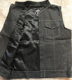 Black Denim Riding Vest