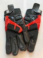 Red & White Bandanna Print Riding Gloves