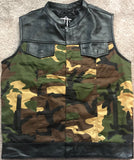 Camo and Leather Hybrid Riding Vest