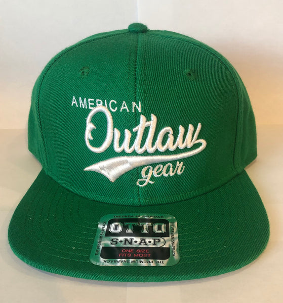 American Outlaw Snapback Green & White