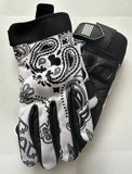 White with Black Bandana Riding Gloves