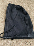 Black Leather and Black Denim Hybrid Jacket