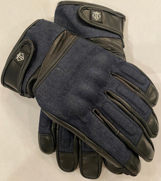 Blue Hybrid Riding Gloves