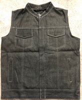 Black Denim Riding Vest
