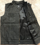 Black Denim Riding Vest