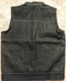 Black Denim Riding Vest