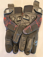 Red and Black Bandanna Print Riding Gloves